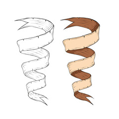 Decorative spiral ribbon in brown tones