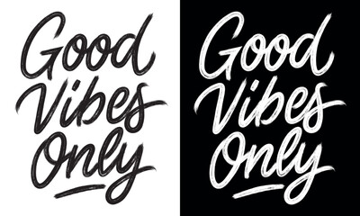 Good Vibes Only Quote Print – Positive Inspirational Wall Art . Modern Minimalist Typography Poster for Home, Office & Studio Decor