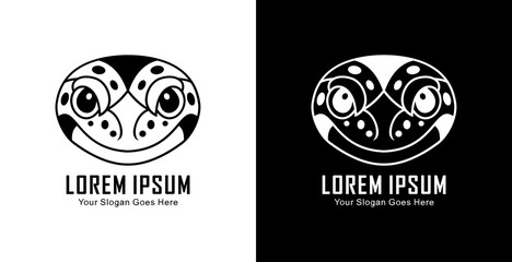 Gecko head logo design with modern semi-line art style