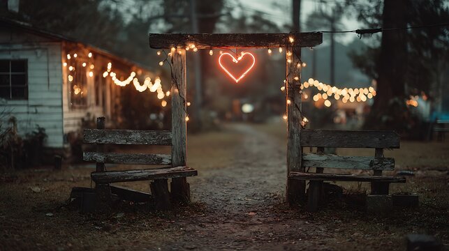 Wedding rustic heart arch high resolution picture