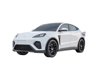 Obraz premium White SUV, modern design, sporty stance