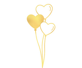 Elegant golden heart balloons for Valentine's Day or romantic occasions, perfect for expressing love and joy with a touch of luxury and festive celebration