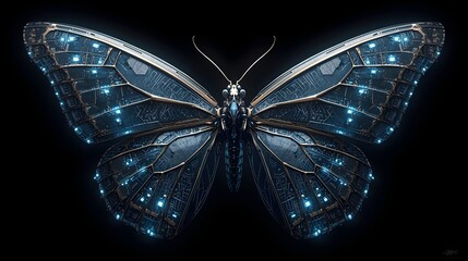Cybernetic Butterfly
A butterfly with metallic wings, each wing made of tiny glowing circuits — symbol of transformation through technology.