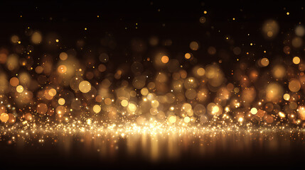 Obraz premium Gold bokeh lights isolated. background with gold sparkles Stock Illustration