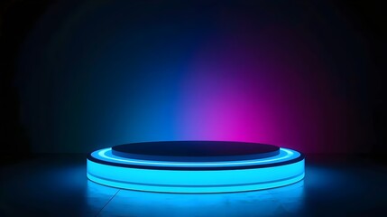 Futuristic Blue Gradient Stage Platform
A glowing round podium under smooth gradient lighting (blue to violet), perfect for product display or digital branding.