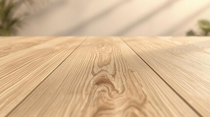 Smooth Polished Wooden Surface in Warm Light