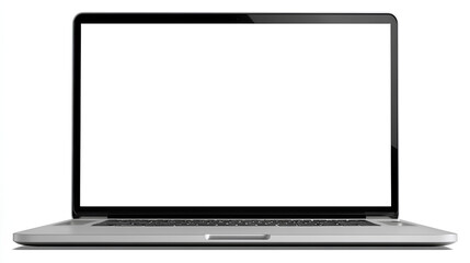 Laptop or notebook  with blank screen isolated with clipping path on white background