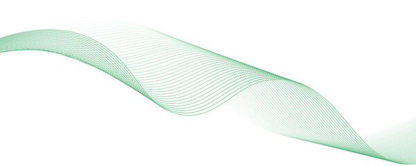 green line wave and abstract white background