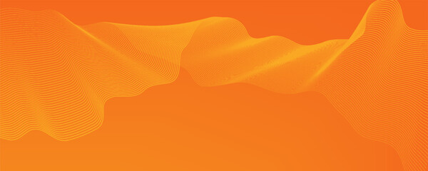 Vector abstract background with dynamic orange waves, lines and particles. Eps10