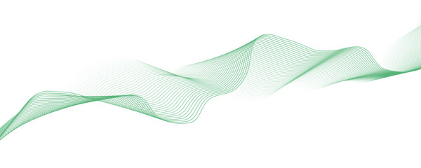 green line wave and abstract white background