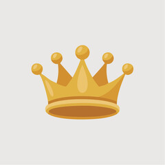 Golden crown with five round finials on a light background.