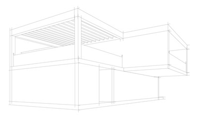 House sketch architectural 3d rendering