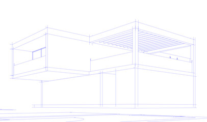 House sketch architectural 3d rendering