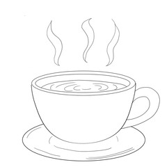 ホットドリンクモノクロ線画