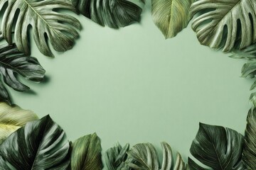 Elegant botanical background showcasing tropical greenery and natural textures.