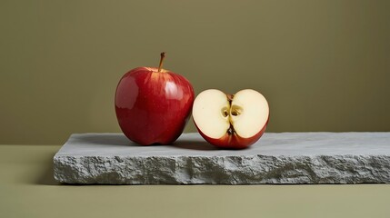 red apple on the table