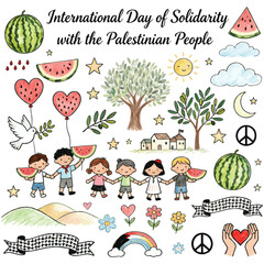 Doodle Vector of International Day of Solidarity with the Palestinian People