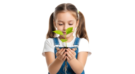 Child nurtures a fragile seedling