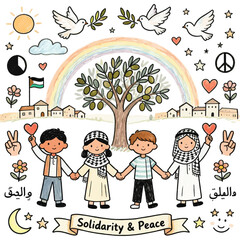 Doodle Vector of International Day of Solidarity with the Palestinian People