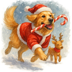 dog in santa hat PNG