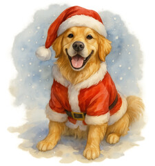 dog wearing santa claus hat PNG