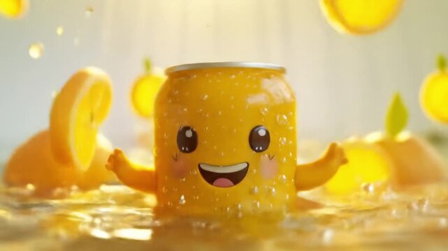 3d cute ginger ale can character bubbly design Videos