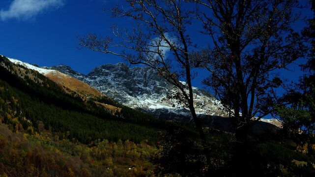 the swiss bergell valley in autumn 4k 25fps video