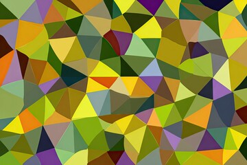 Obraz premium Abstract polygonal mosaic of earthy yellows, greens, and purples