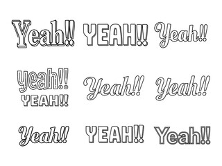 'Yeah!!' Exclamation Typography Outlines