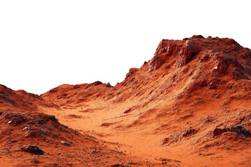Martian landscape, rusty hills
