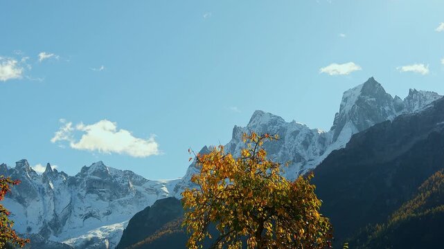the swiss bergell valley in autumn 4k 25fps video