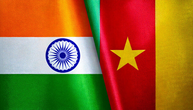 インドの国旗とカメルーンの国旗(India Flag & Cameroon flag.)
