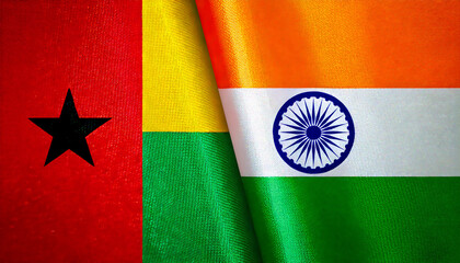 インドの国旗とギニアビサウの国旗(India Flag & Guinea-Bissau flag.)
