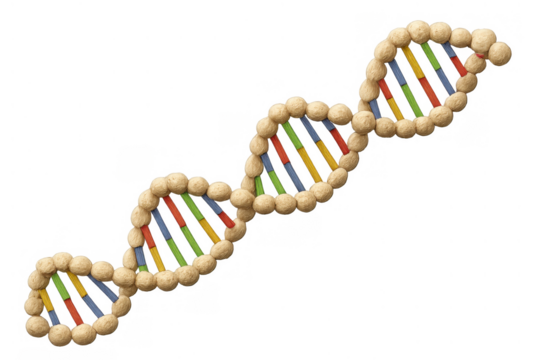 Dna double helix structure representing genetics and molecular biology on transparent background