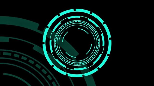 Sci-fi hud circle progress animation on black background 4K resolution. Futuristic digital interface sci-fi hud hologram - Powered by Adobe