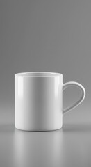 Fototapeta premium Blank white ceramic coffee mug with a unique heart shaped handle, isolated on a clean background, ready for custom design mockups ,product ,blank ,shadow