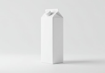 Blank white carton package mockup for dairy or beverage products. Isolated on a clean white background, perfect for design presentation ,diet ,rectangular ,carton