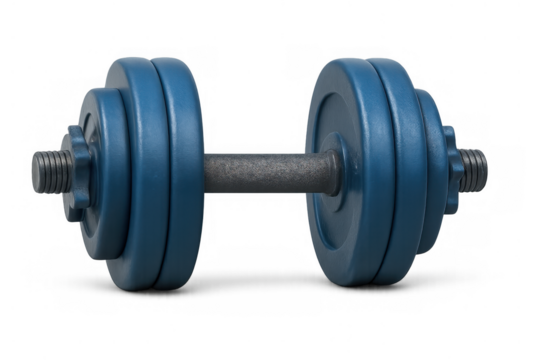 Adjustable blue dumbbell supporting fitness and strength training workouts, improving muscle health and physical activity