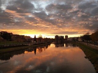 sunset over the river