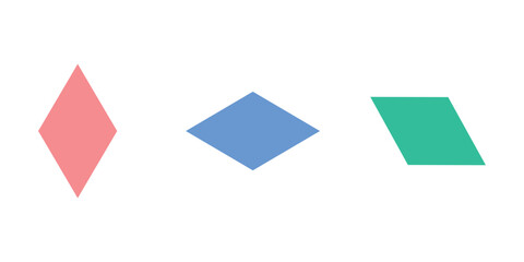 Rhombus Shape in Geometry. Geometric Shapes.