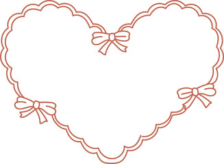 Heart Frame with Ribbon Bows