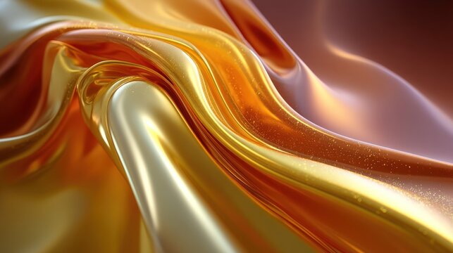 Dynamic golden waves creating luxurious abstract background