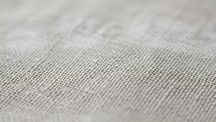 Closeup of Light Gray Textured Fabric with Fine Weave Pattern for Textile or Interior Design