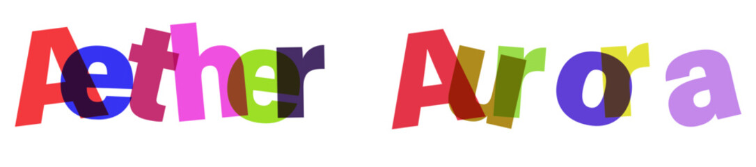 Fototapeta premium Dynamic aether aurora 3d text overlap with vibrant color gradients and modern typography