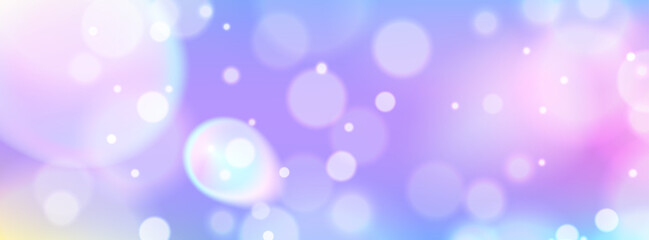 Surreal background with oversized bokeh and glittering details. Colorful gradient with dreamlike elements and copy space. Stock vector illustration in surreal style.