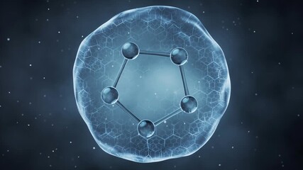 Organic sphere with molecule inside, 3d rendering 4k - Powered by Adobe