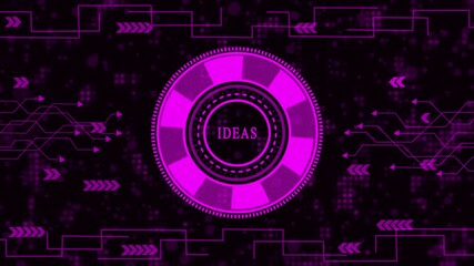 Futuristic hud interface digital technology concept hologram display control panel abstract background with purple neon light hitech vector illustration - Powered by Adobe