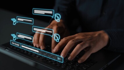 AI chatbot interface facilitates communication, chatbot, and AI interaction for automated user...