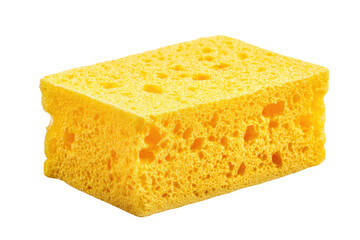 Bright yellow rectangular sponge, porous texture (1)