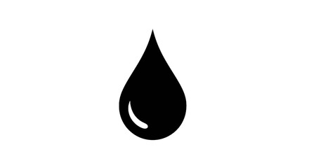 Fototapeta premium Minimalist white water drop icon with transparent background for design and concepts